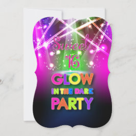 PixDezines Sweet 16, Laser Ljus/Glow Party Inbjudningar