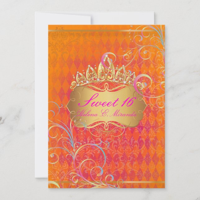 PixDezines Sweet 16/Rainbow Swirls Inbjudningar (Framsida)