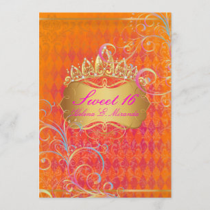 PixDezines Sweet 16/Rainbow Swirls Inbjudningar