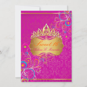 PixDezines Sweet 16/Rainbow Swirls Inbjudningar