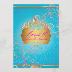 PixDezines Sweet 16/Rainbow Swirls Inbjudningar