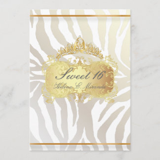 PixDezines Sweet 16/Zebra ränder, Anpassa Färg Inbjudningar