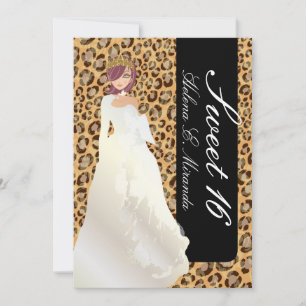 PixDezines Sweet 16/Zebra ränder Inbjudningar