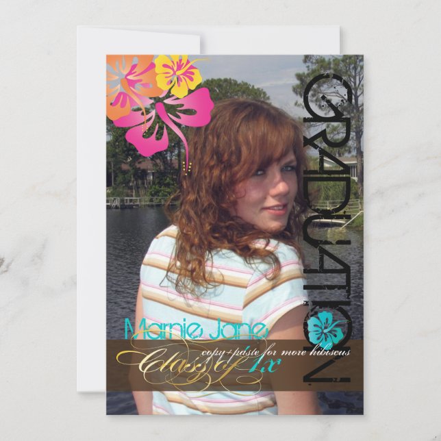 PixDezines Swirls, 2011 Studenten, Anpassningsbar  Inbjudningar (Framsida)