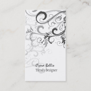PixDezines Swirls / Graphite+Eggshell Visitkort