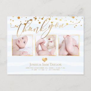 PixDezines Tack, Baby Shower/ Konfetti/Hjärta Vykort