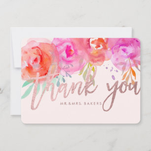 PixDezines, Tack/Blommigt/vattenfärg/Rosor Tack Kort