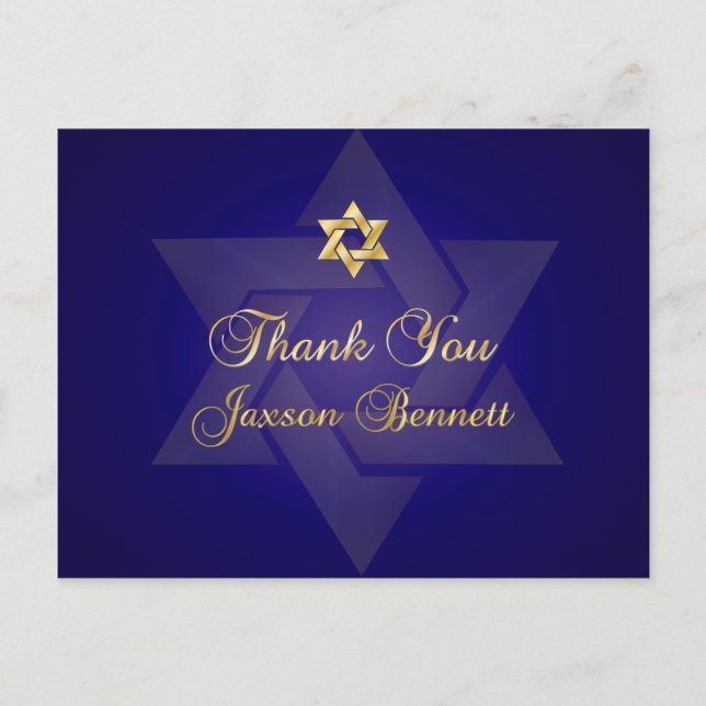 PixDezines tack dig/Classic Mitzvah Vykort (Framsida)
