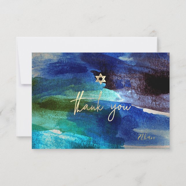 PixDezines TACK Pub Mitzvah Iridescent Aqua OSA Kort (Framsida)