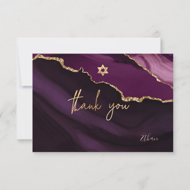 PixDezines TACK Pub Mitzvah Watercolor Agate OSA Kort (Framsida)