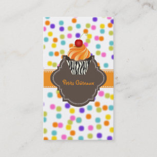 PixDezines tangelo virvlar cupcake+sprinkles Visitkort