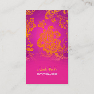 PixDezines tangerine paisley/diy-bakgrund Visitkort