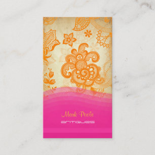 PixDezines tangerine paisley/diy-bakgrund Visitkort
