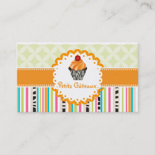PixDezines tangerine swirls cupaka+rand Visitkort