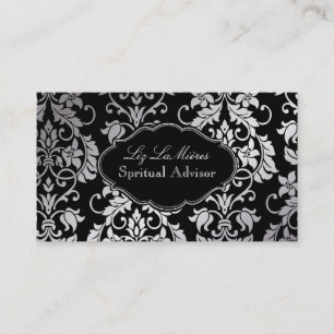 PixDezines Tanza Damask/Bakgrund att anpassa/svart Visitkort