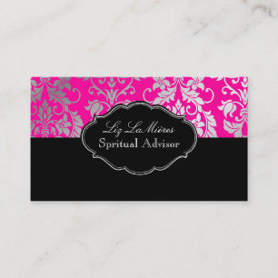 PixDezines Tanza Damask/DIY bakgrund/rosa Visitkort