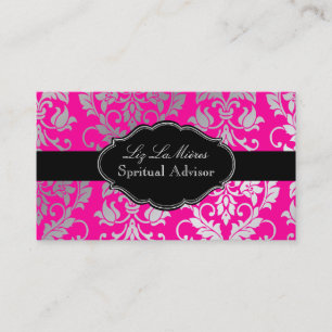 PixDezines Tanza Damask/DIY bakgrund/rosa Visitkort