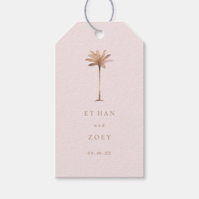 PixDezines Taupe Handflatan/Rosa DIY Background Fä Presentetikett (Framsidan)