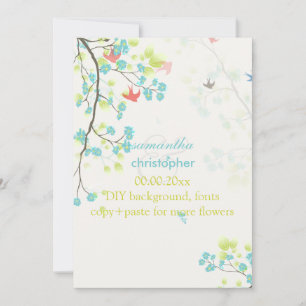 PixDezines teal körsbärsblom/diy-bakgrund Inbjudningar