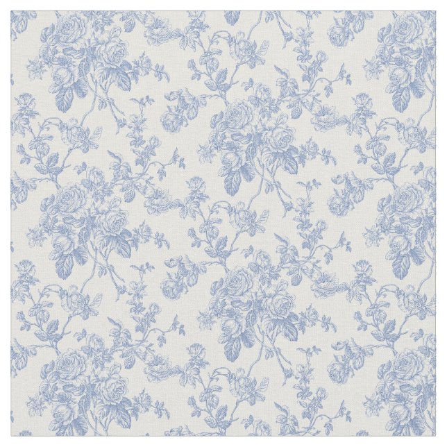 PixDezines Toile Blåa Rosor/DIY bakgrundsfärg Tyg (Närbild)