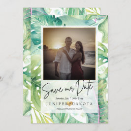 PixDezines Tropical Greenery Spara - datum Inbjudningar