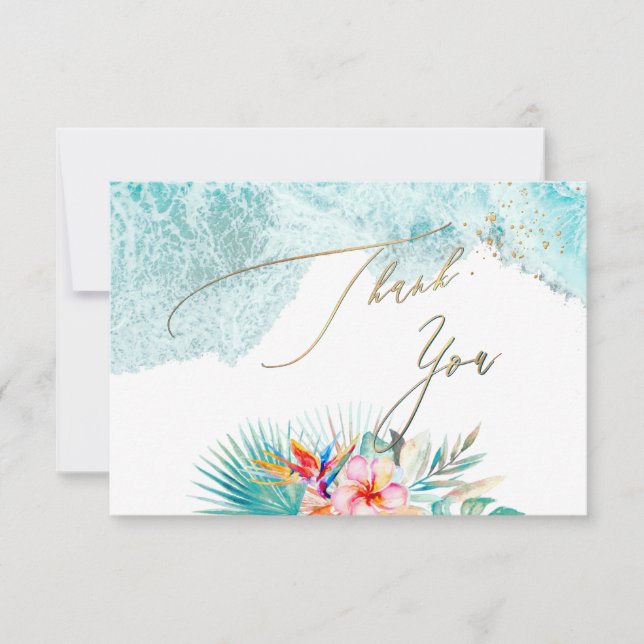 PixDezines Tropical Paradise Beach Tack Inbjudningar (Framsida)