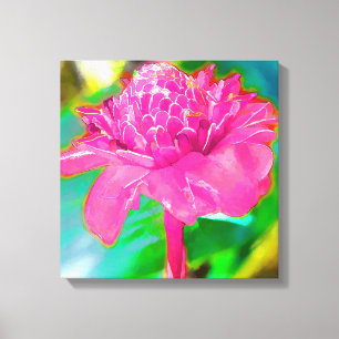 PixDezines Tropical Torch Ginger Canvastryck