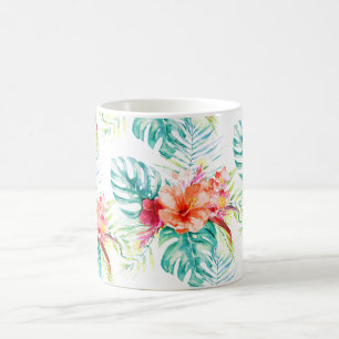 PixDezines Tropisk Paradis Blommig Lövverk Kaffemugg