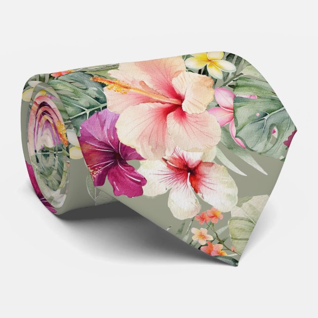 PixDezines Tropisk Paradis Blommig Lövverk Slips (Rullad)