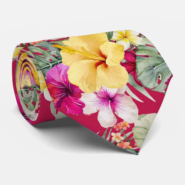 PixDezines Tropisk Paradis Blommig Lövverk Slips (Rullad)