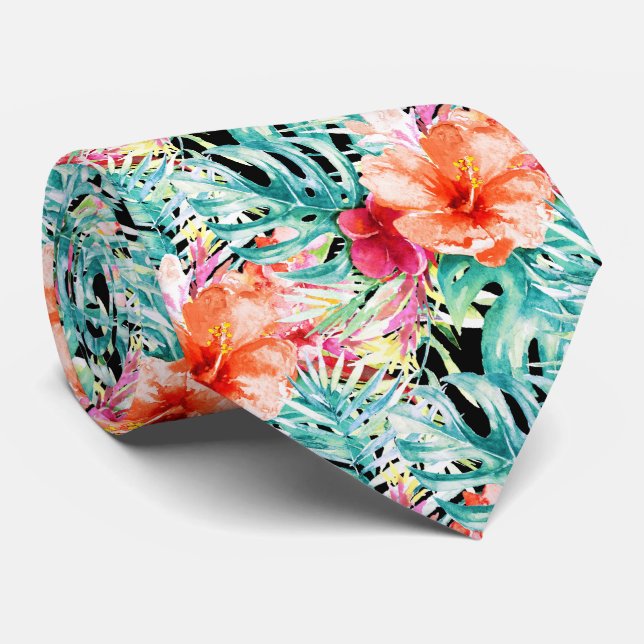 PixDezines Tropisk Paradis Blommig Lövverk Slips (Rullad)