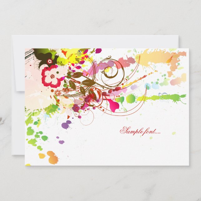 PixDezines tropisk passion/daglig bakgrund färg Inbjudningar (Framsida)