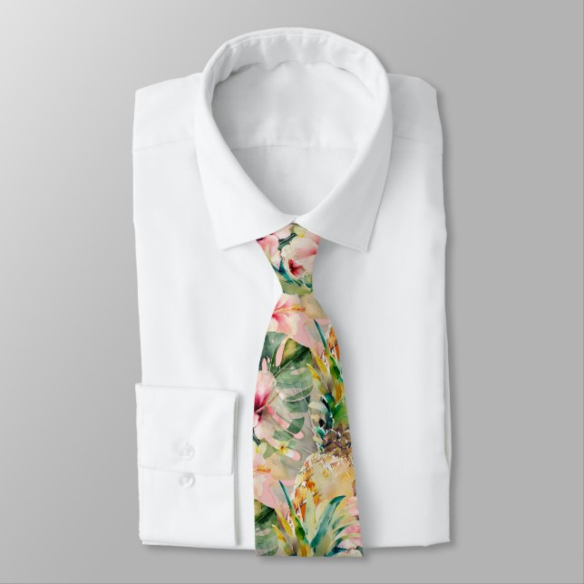 PixDezines Tropiskt Paradis Blommig Lövverk Slips (Bunden)