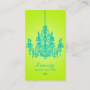 PixDezines turcoise crystal chandelier/DIY färg Visitkort