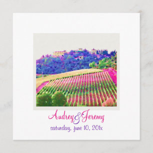 PixDezines Tuscany Vinyard/destination bröllop Inbjudningar