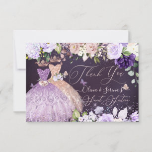 PixDezines Twillingar Sweet 16 Ro Guld Lilac Inbjudningar