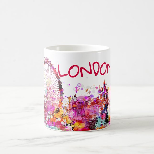 PixDezines urban/london/DIY-bakgrund färg Kaffemugg (Center)