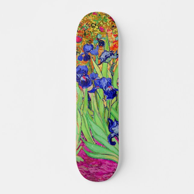 PixDezines van gogh lila-irises Mini Skateboard Bräda 18,5 Cm (Framsida)