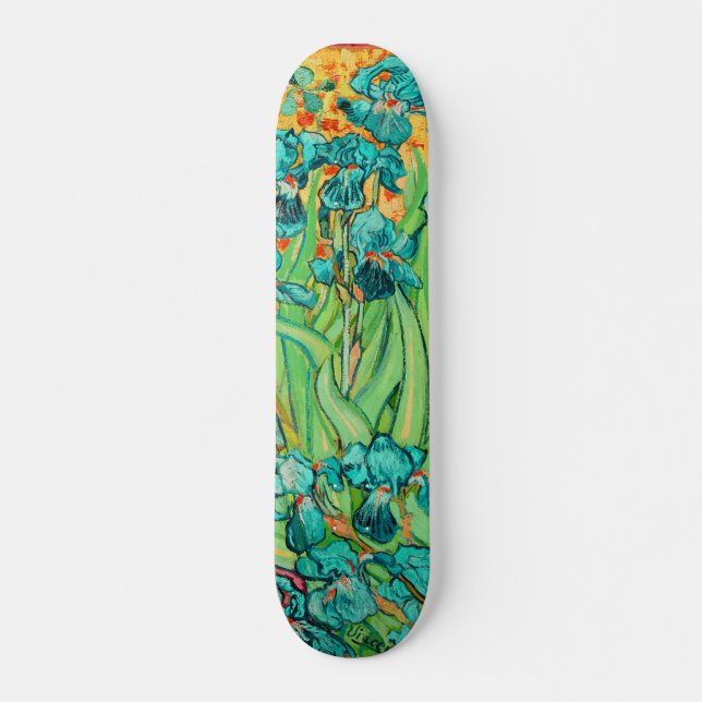 PixDezines van gogh lila-irises Skateboard Bräda 19,5 Cm (Framsida)