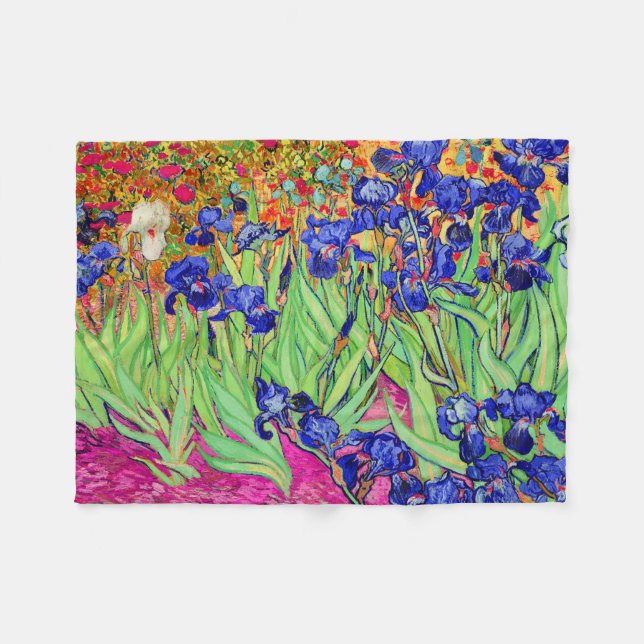 PixDezines van gogh/lila irises/st. remy Fleecefilt (Framsidan (Horisontell))