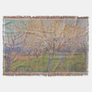 PixDezines van gogh peach blommars orchard Filt