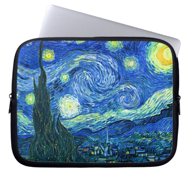 PixDezines Van Gogh Starry Night/St. Remy Laptop Sleeve (Framsidan)