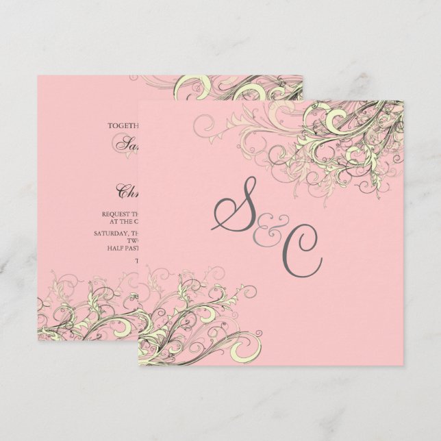 PixDezines VANILLA SWIRLS/DIY BAKGRUND Inbjudningar (Fram/baksida)