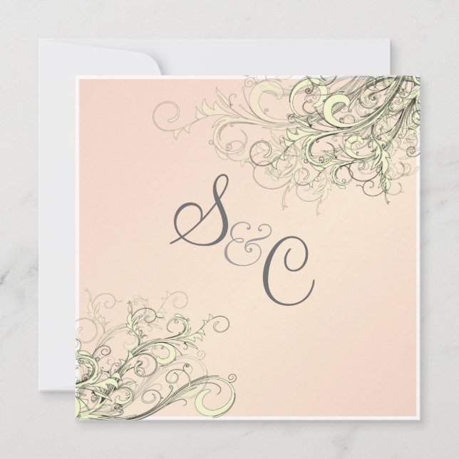 PixDezines vanilla swirls/diy cupaka rosa Inbjudningar (Framsida)