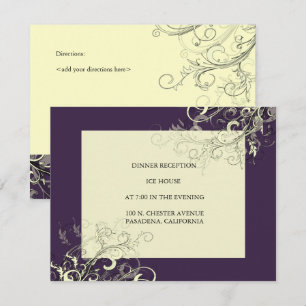 PixDezines Vanilla Swirls/DIY Mörk Lila Bckgrand Inbjudningar