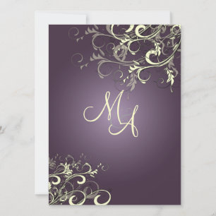 PixDezines Vanilla Swirls/DIY Mörk Lila Bckgrand Inbjudningar