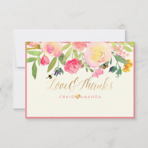 PixDezines Vår Blommigt Vattenfärg Tack Kort