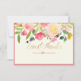 PixDezines Vår Blommigt Vattenfärg Tack Kort