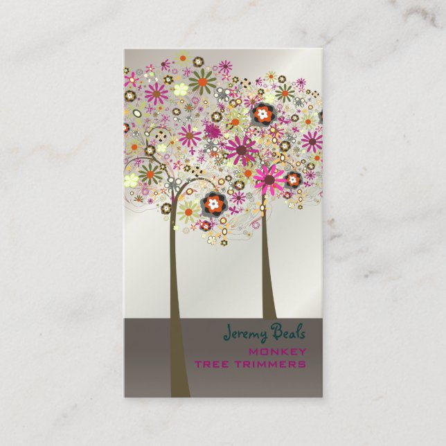 PixDezines vårblomningar/DIY bakgrundsfärg!! Visitkort (Framsida)