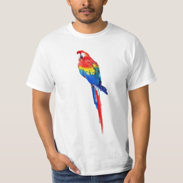 PixDezines vattencolor macaw/red T-shirt (Framsida)